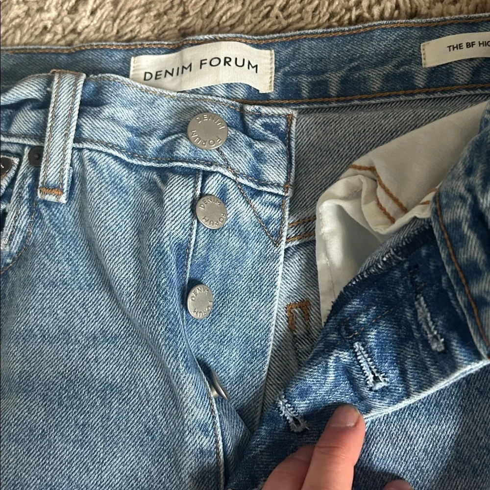 Denim Forum Light Blue Button-Fly Jeans - Picture 2 of 4